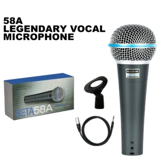 METAL 58A Supercardioid Dynamic Microphone For Stage Singing Professional Wired Microphone for Karaoke BBOX Recording Vocal
