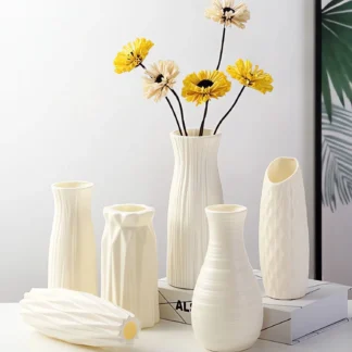 Nordic Plastic Vase Simple Small Fresh Flower Pot Storage Bottle For Flowers Living Room Modern Home Decorations Ornaments