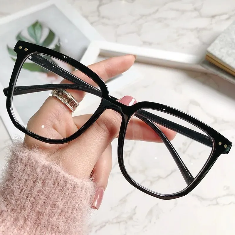 Anti-blue Light Glasses for Women with Regular Eyeglass Frame Finished Retro Flat Light Frame - Image 9