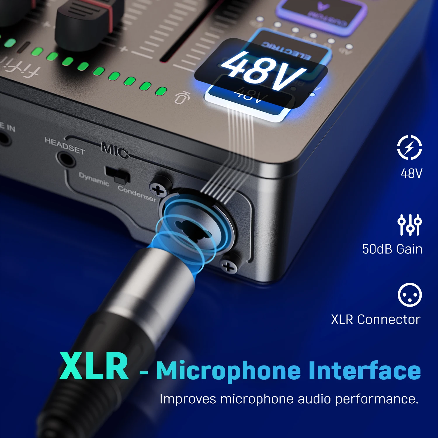 FIFINE Gaming Audio Mixer,Streaming 4-Channel RGB Mixer with XLR Microphone Interface,for Game Voice,Podcast,AmpliGame SC3 - Image 3