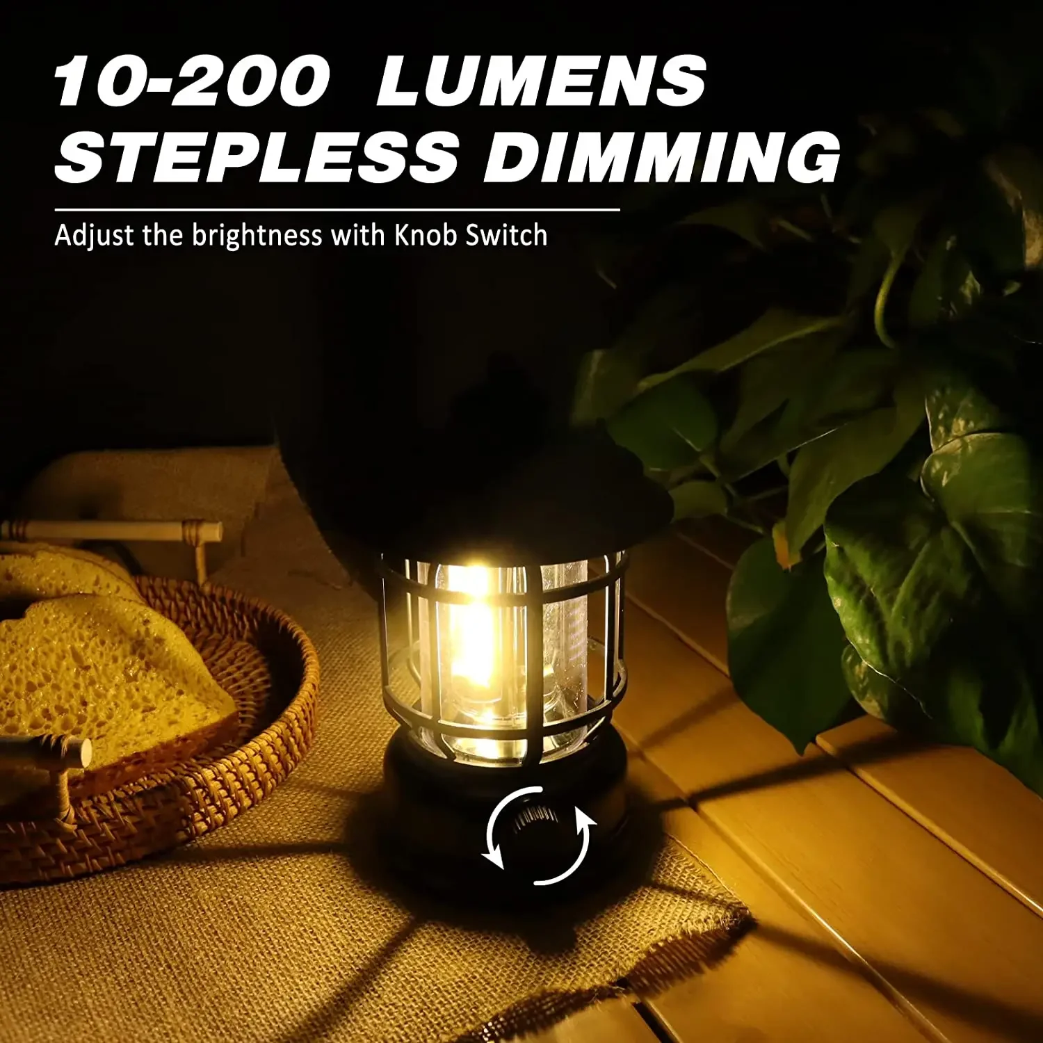 Rechargeable Camping Lantern Stepless Dimming COB Portable Waterproof for Hiking Fishing Emergency Home Power Outages Indoor Out - Image 10