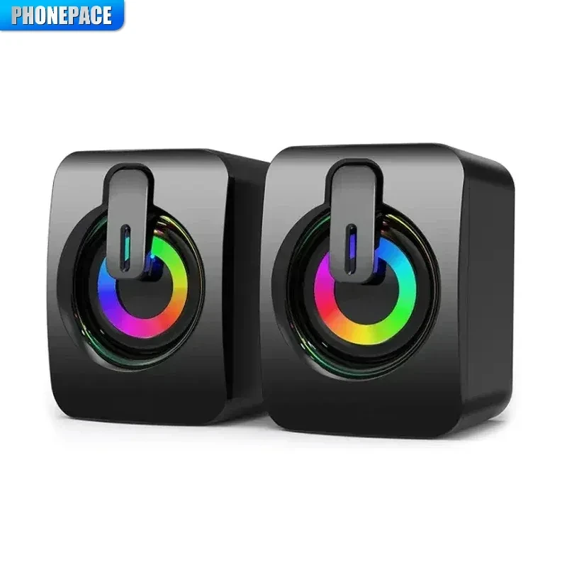 PHONEPACE Computer Loudspeaker Stereo Sound With Microphone 3.5mm AUX Home Office PC Speaker for Macbook Desktop Notebook - Image 5