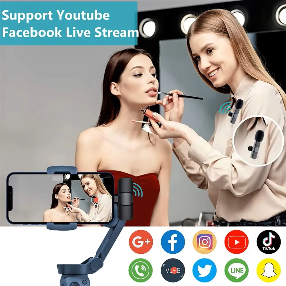 Wireless Lavalier Microphone Mini Portable Audio Video Recording Mic for iPhone Android Live Broadcast Gaming - Image 8