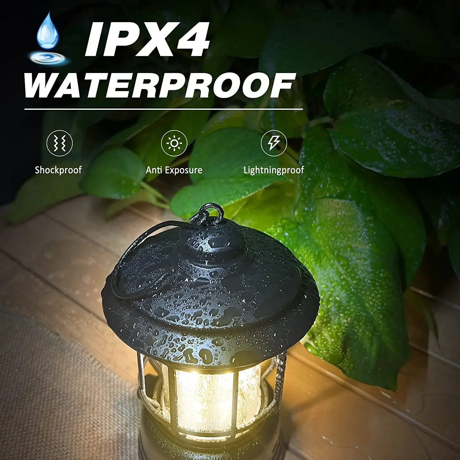 Rechargeable Camping Lantern Stepless Dimming COB Portable Waterproof for Hiking Fishing Emergency Home Power Outages Indoor Out - Image 7