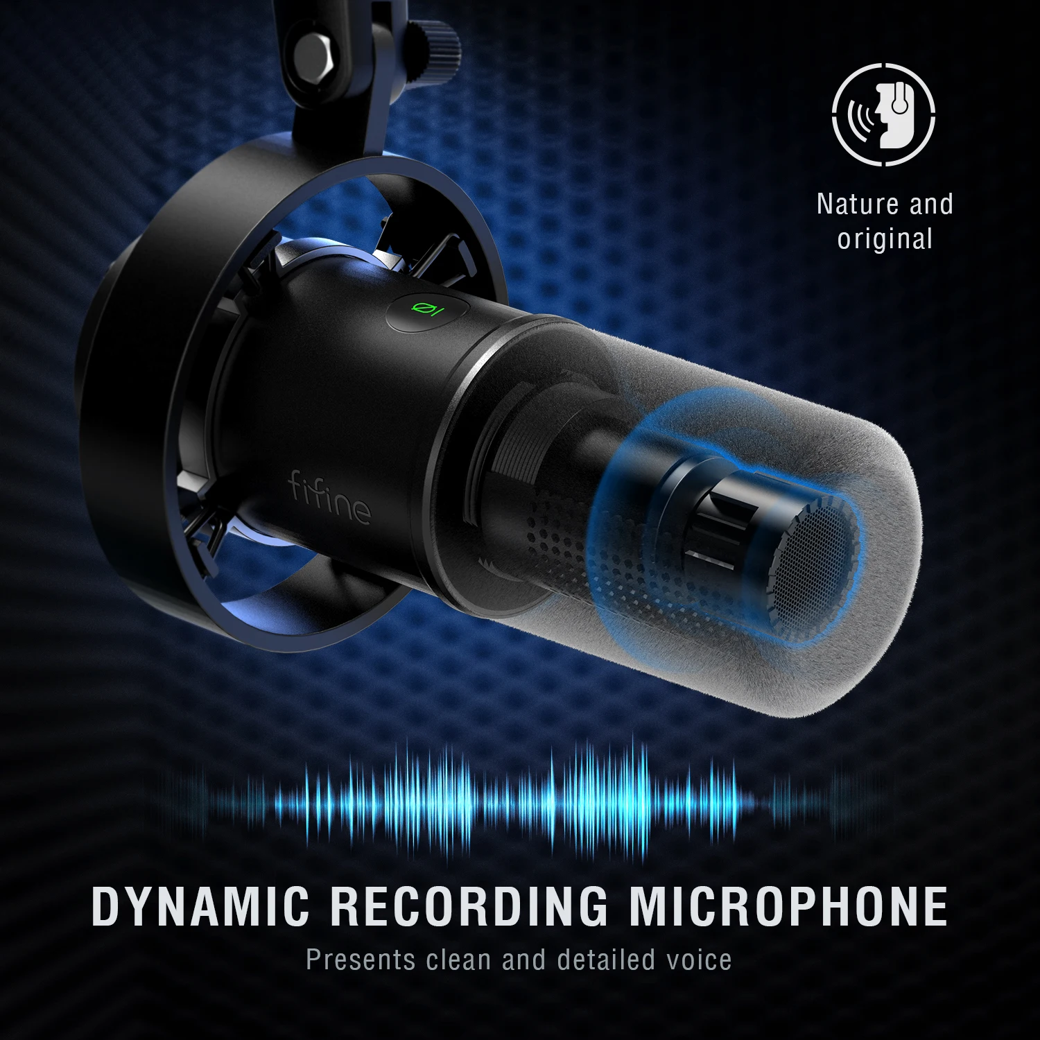FIFINE Dynamic USB/XLR Microphone with Gain Knob/Touch-mute/Headphone Jack,Recording Mic for PC Sound Card Streaming-K688W White - Image 2