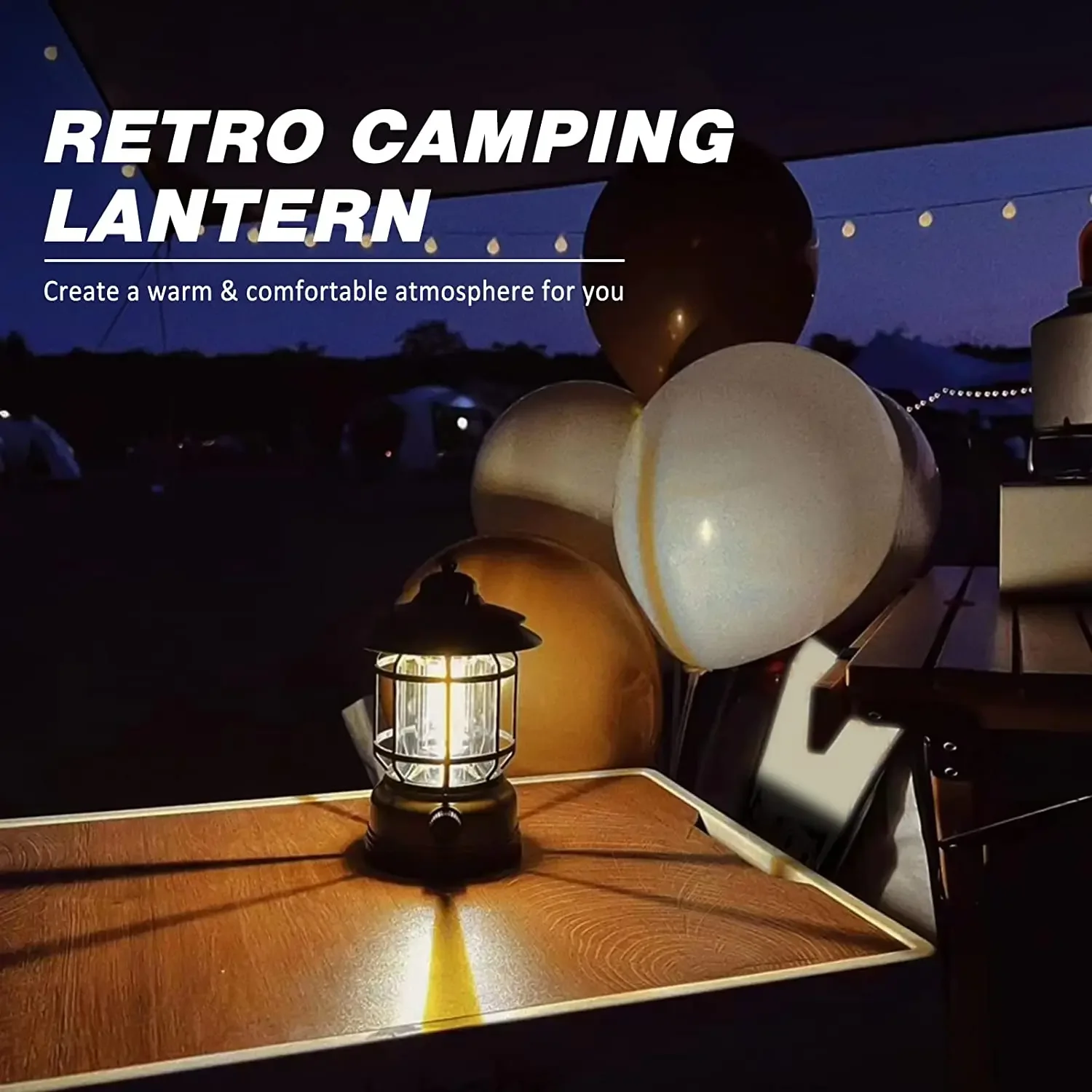 Rechargeable Camping Lantern Stepless Dimming COB Portable Waterproof for Hiking Fishing Emergency Home Power Outages Indoor Out - Image 6