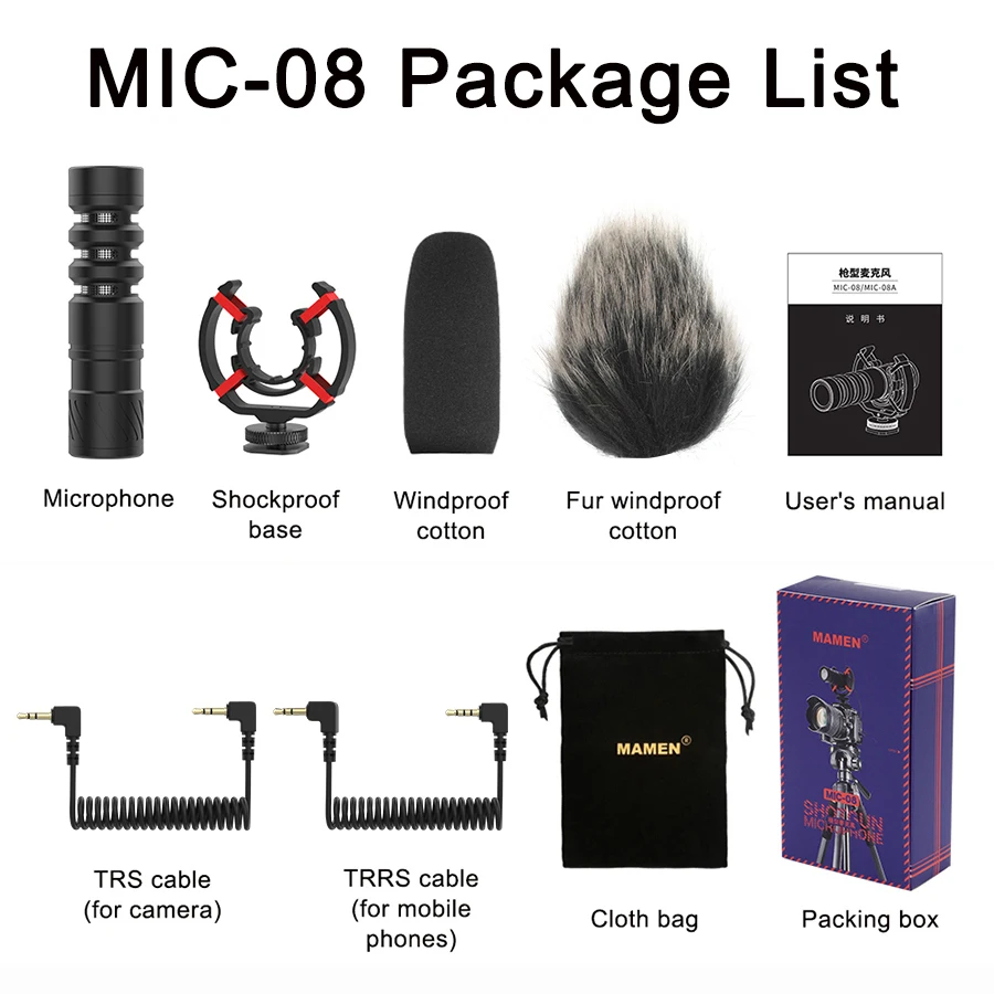 MAMEN Professional Shotgun Microphone Vlog Podcast Microfone Cardioid Pickup for Canon Nikon Camera Phone Interview Recording - Image 8