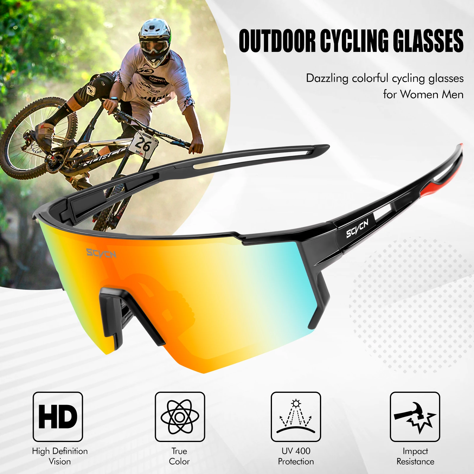 SCVCN New Outdoor Cycling Sunglasses Men Road Driving Bike Glasses Sports Mountain Climbing Women Bicycle Cycling UV400 Goggles - Image 4