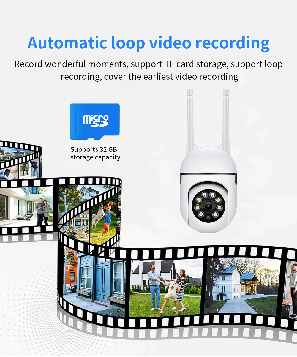 8MP Wifi IP Wireless Security Surveillance PTZ Camera 4X Zoom Cameras Tracking Two-way Audio HD Night Color Cam - Image 5