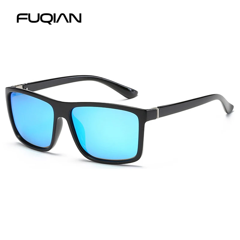 Classic Black Square Polarized Sunglasses Men Fashion Mirror Blue Sun Glasses Unisex Vintage Anti Glare Driving Shades UV400 - Image 2