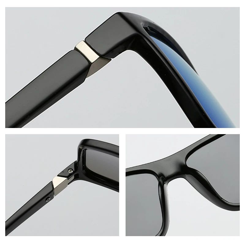 Classic Black Square Polarized Sunglasses Men Fashion Mirror Blue Sun Glasses Unisex Vintage Anti Glare Driving Shades UV400 - Image 7