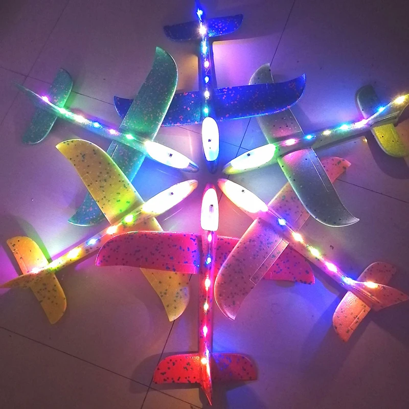 50/33CM Big Flash Glider Foam Plane Hand Throw Light Inertial AirPlane Outdoor Launch Fun of Kids Toys for Children Boys Gift - Image 2