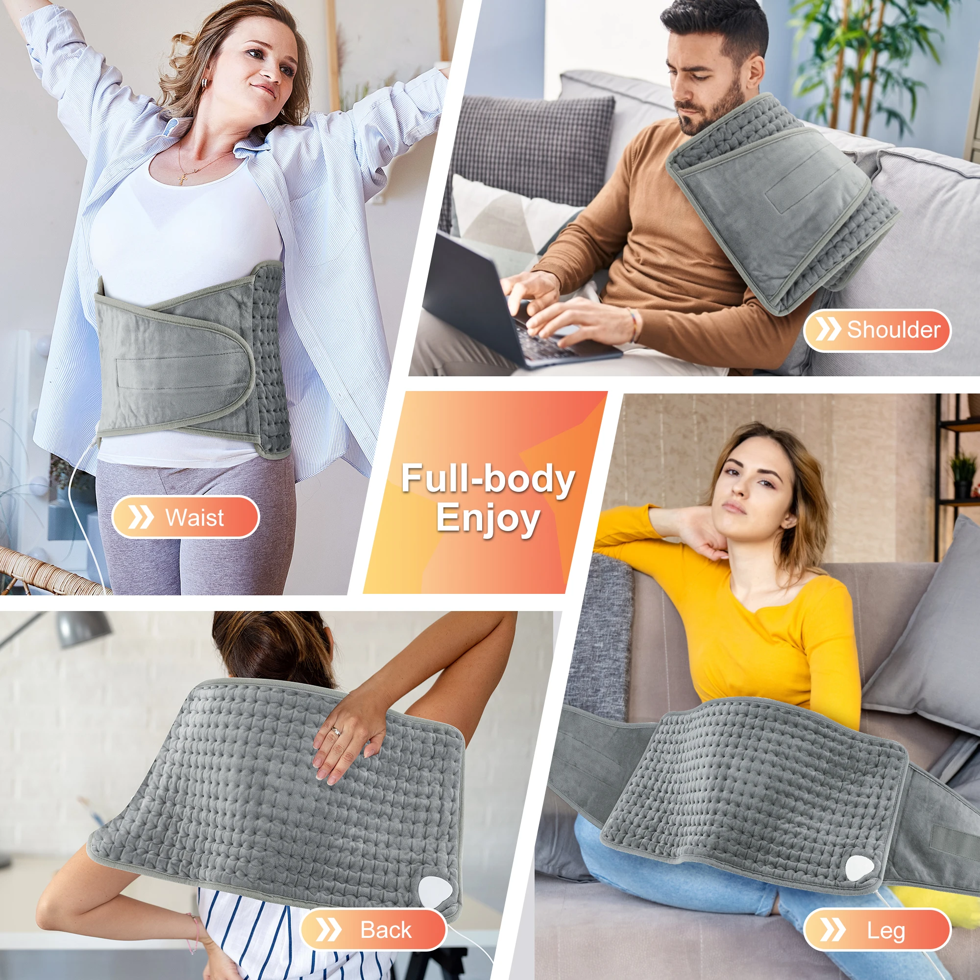 Electric Heating Waist Belt Portable Thermal Pad Office Home Adjustable Temperature Lumbar Belt Warming Abdomen Back Hand Warmer - Image 4