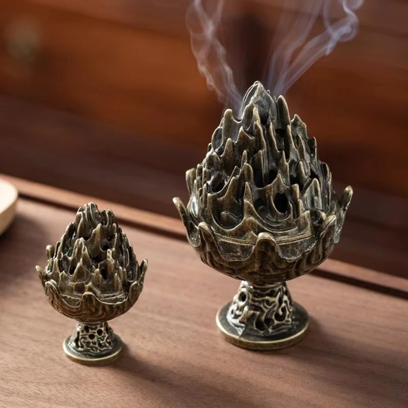 Vertical Incense Burner Mini Alloy Hollow Incense Holder Portable Tabletop Ornament Home Aromatherapy Burner Desk Decoration - Image 11
