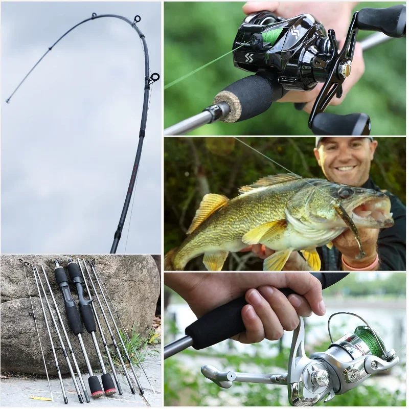 Sougayilang 5 Section Spinning Casting Fishing Rod 1.8M Ultralight Weight Carbon Fiber Poles for Travel Freshwater Fishing Pesca - Image 6