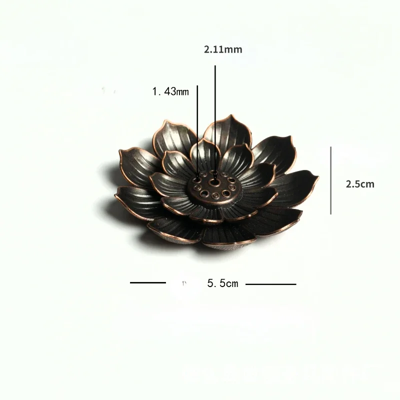 2 in 1 Alloy Incense Burner Metal sandalwood Incense Sticks Holder Buddhism Zen Lotus Sticks Incense Censer Nasturtium Ashtray - Image 5