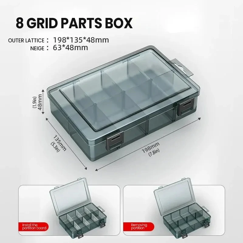 AIRAJ Plastic Tool Parts Box Storage Screw Box Tool Classification Electronic Component Drill Bit Accessories Thickened Grid Box - Image 2