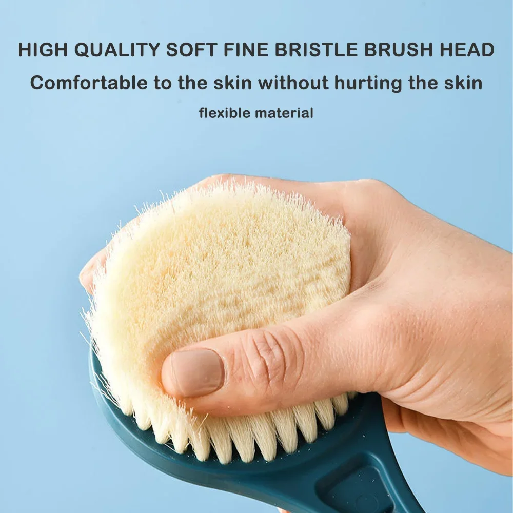1pc Long Handle Bath Brush Soft Hair Bath Brush Back Ball Brush Bathroom Body Brushes Mud Back Scrubber Shower Massage Brush - Image 4