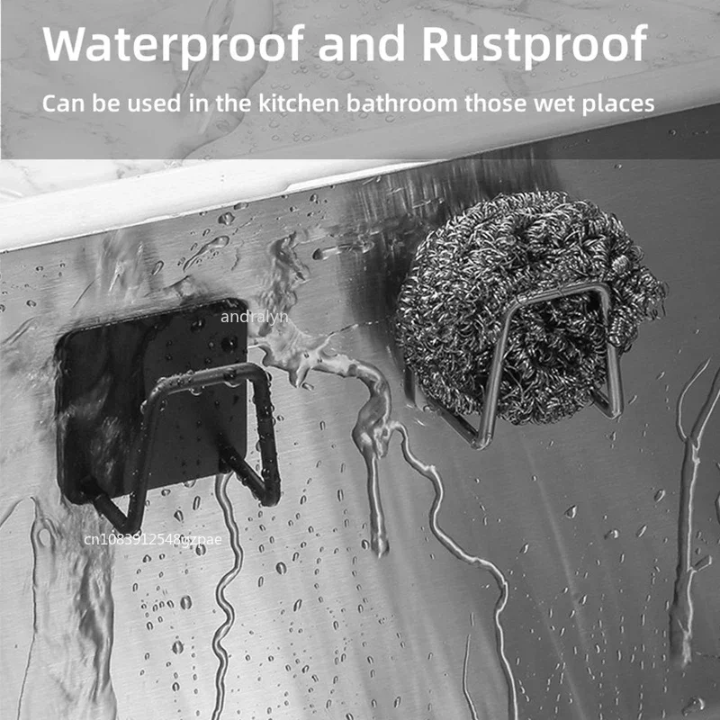 Kitchen Stainless Steel Sink Sponges Holder Self Adhesive Drain Drying Rack Kitchen Wall Hooks Accessories Storage Organizer - Image 3