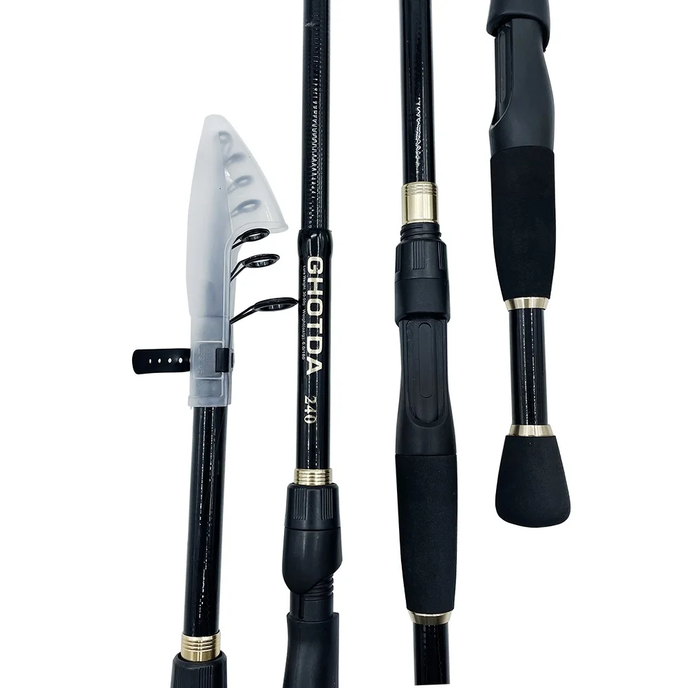 1.6-2.4m Telescopic Fishing Rods Ultralight Weight Spinning Casting Carbon Pole Fishing Accessories Lure Weight 10-30g - Image 3