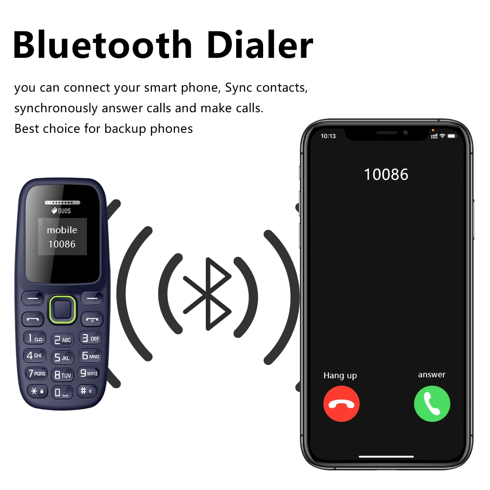 BM310 Small Mobile Phones Unlocked Bluetooth Earphone Telephone Low Radiation Automatic Call Recording Dual SIM Small Cell Phone - Image 3