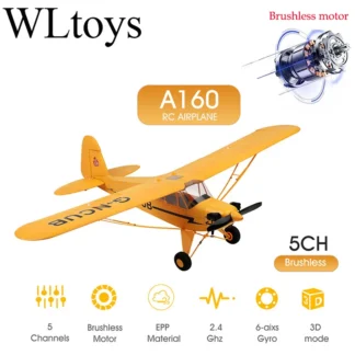 Hot Sale RC Plane RTF 2.4G Brushless Motor 3D/6G Remote Control Airplane Wltoys A160 Upgraded J3-CUB Ready To Fly