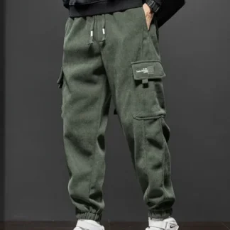Spring Autumn New Style Elastic Waist Casual Pants for Men Stretch Straight Drawstring Harem Jogging Sports Long Pants Male
