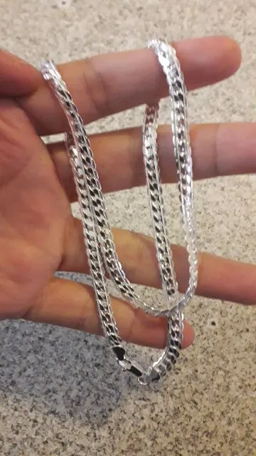 20-60cm Silver Color Luxury Brand Design Noble 6mm Necklace Chain For Woman Men Fashion Wedding Engagement Jewelry - Image 4