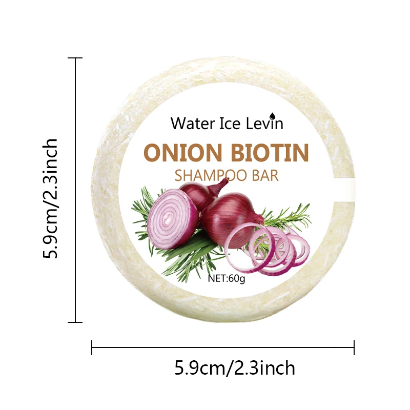 Onion and Biotin Shampoo Soap - 60g, Suitable for All Hair Types, Moisturizing and Smoothing, Rich in Rosemary Extract - Image 3