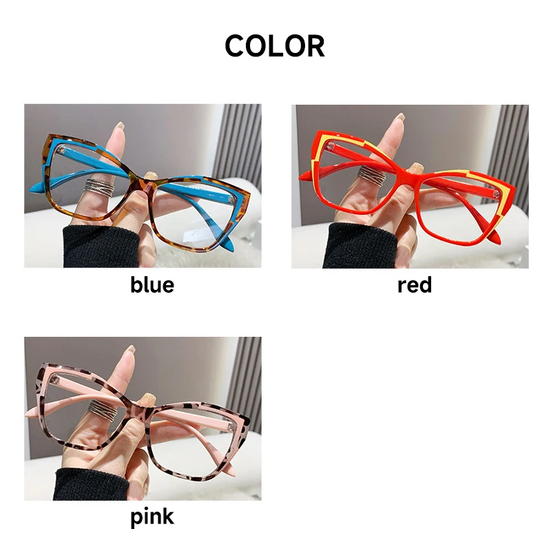 New Fashion Cat Eye Reading Glasses Women Anti-blue Light Eyeglasses Blocking Blue Light Readers Double Color Frame Eyewear - Image 3
