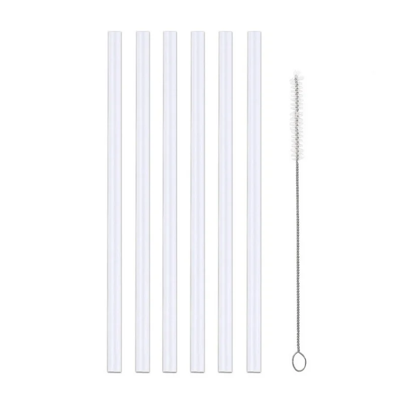 6 pack Replacement Straws for Stanley 40oz Adventure Quencher Travel Tumbler, Reusable Plastic Straws with Cleaning Brush - Image 2
