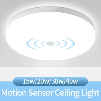PIR Motion Sensor Ceiling Lamp 15w 20w 30w 40w Motion Detector Modern Ceiling Lighting For Corridor Garage Stair Balcony 220V