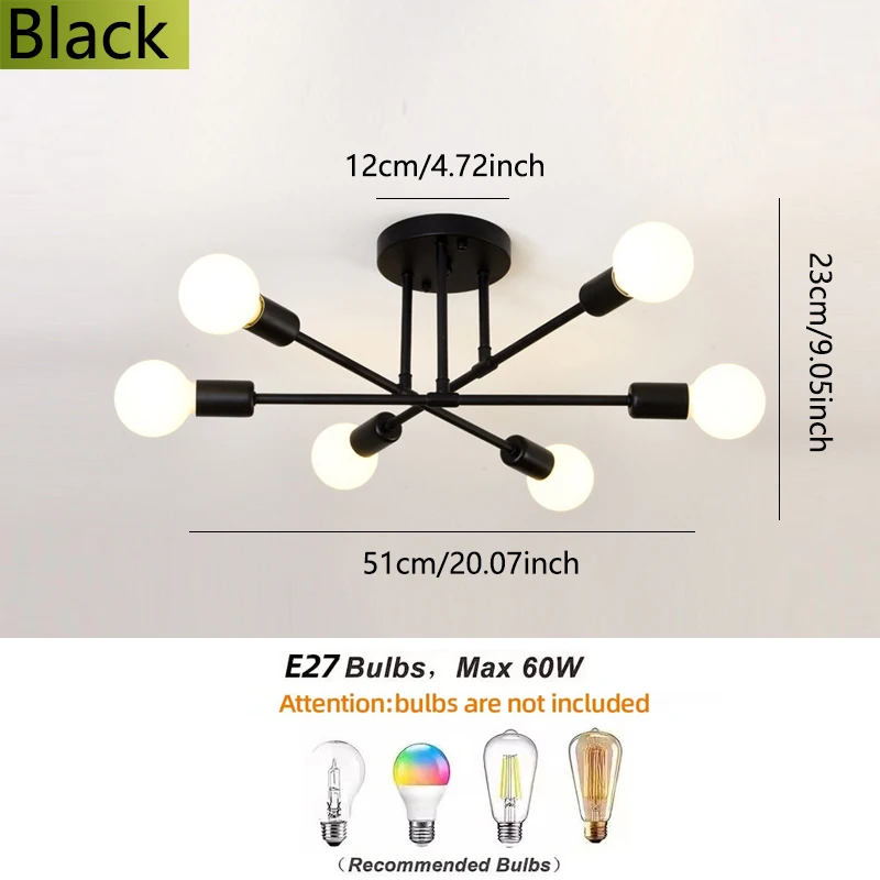 Modern minimalist luxury 6-speed E27 branch chandelier living room bedroom dining room kitchen dressing room foyer ceiling light - Image 6