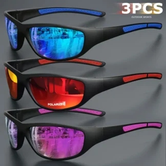 1/3PCS Polarized Sports Sunglasses Set High-Quality Photochromic Wraparound Lenses for Cycling Fishing Driving Night Vision, UV