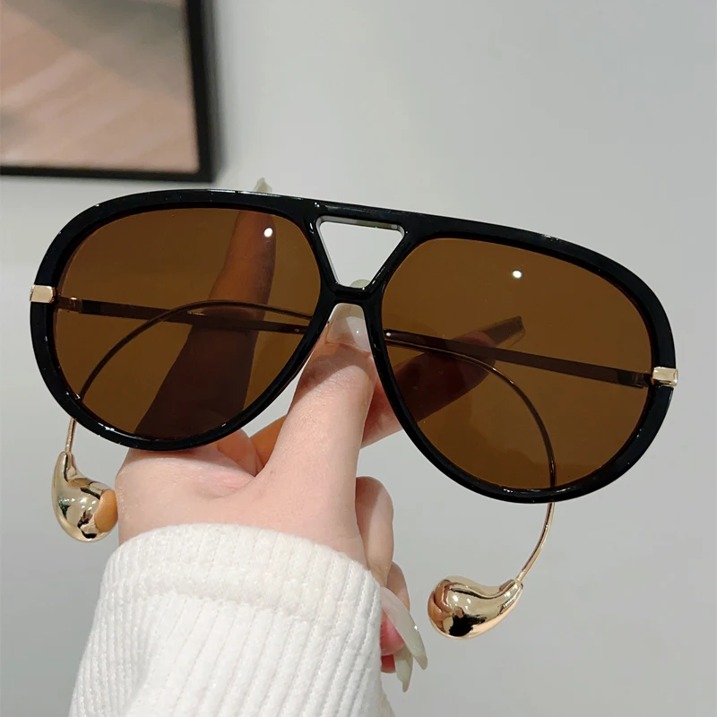 KAMMPT Oversized Pilot Sunglasses 2025 New in Fashion Double Bridge Gradient Shades Women Trendy Luxury Brand Design Sun Glasses - Image 4
