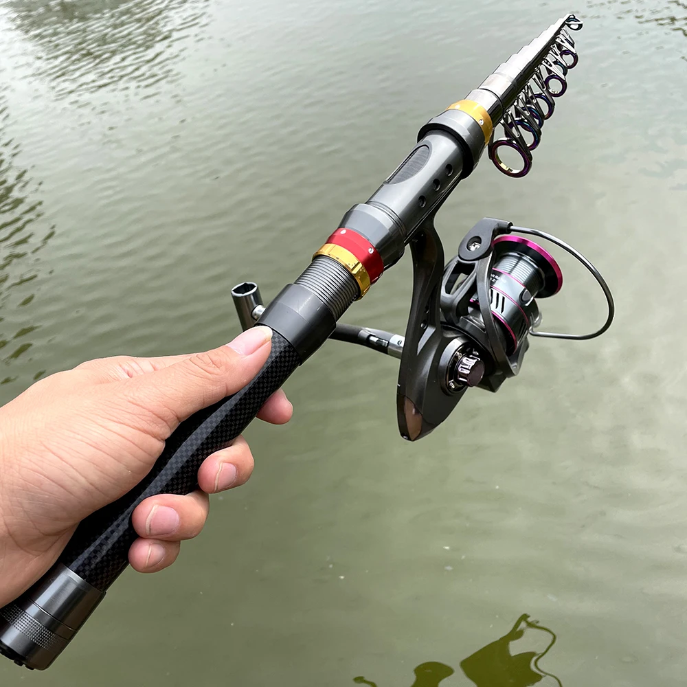 1.8-3.6m Carbon Fiber Fishing Rod And Reel Combo Super Hard Telescopic Fishing Pole Spinning Reel Kit Max Resistance 3-8kg Pesca - Image 6