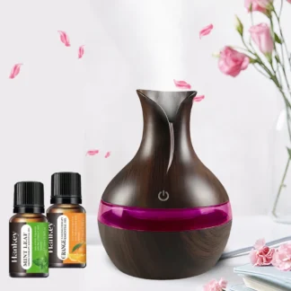 Mini USB Diffuser Air Humidifier with ​​7-Colors LED night light Aromatherapy Diffuser 300ml Cool Mist Maker for home bedroom