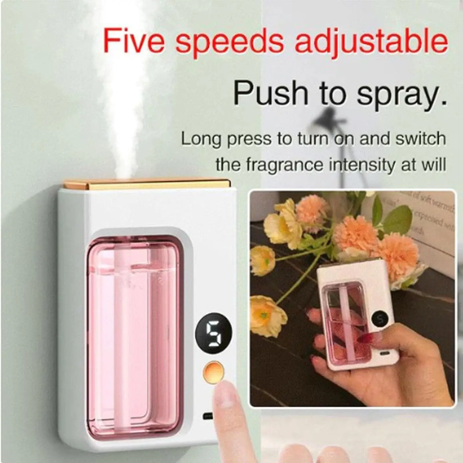 Automatic Diffuser Aromatherapy Car Perfume with Display Essential Oil Humidifier Bathroom Deodorization Air Freshener Jasmine - Image 2