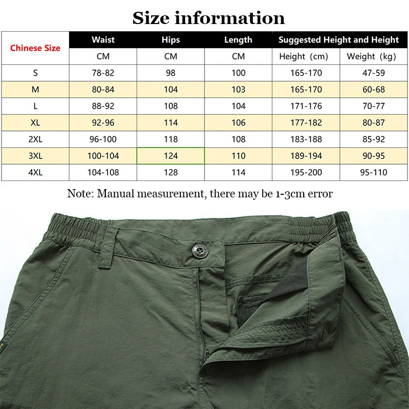 Men's Summer Tactical Cargo Pants Lightweight Casual Waterproof Trousers Casual Pants Wear-resisting Multi-pocket Outdoor Hiking - Image 6