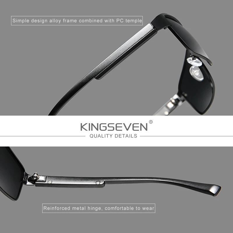 KINGSEVEN New Photochromic Sunglasses Men Chameleon Polarized Pilot Sun Glasses Driving Square Eyewear Men's Sun Glasses Male - Image 4