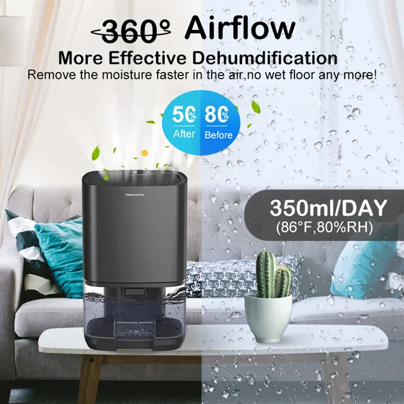 TINSOL Air Dehumidifier Portable Mute Dehumidifier Home Air Dryer Bedroom Office Dehumidifier Kitchen Deodorizer Dryer - Image 2