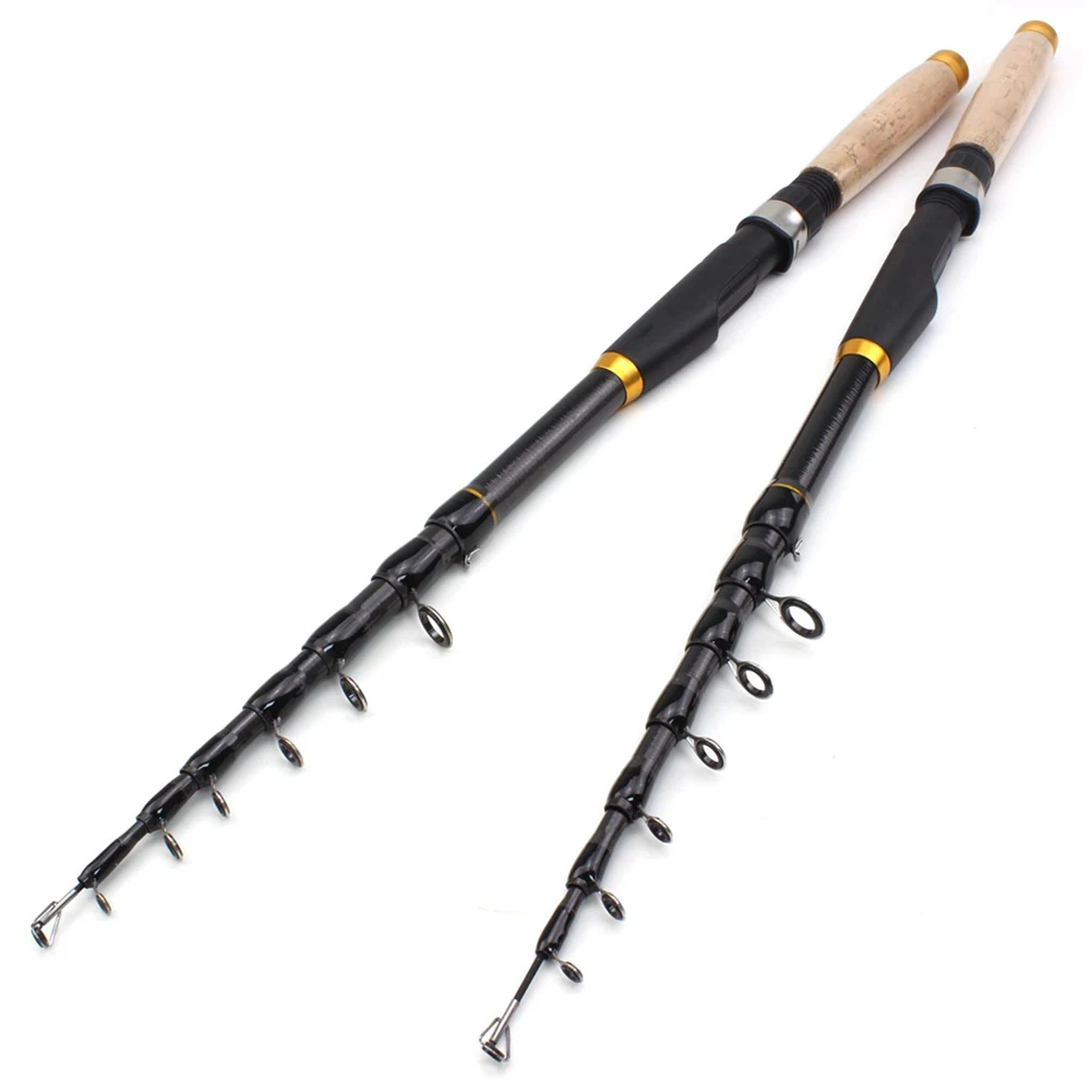 Ultrashort Telescopic Fishing Rod Multifunction Spinning Rod Carbon Fishing Fish Pole Durable Anti Slip Fishing Rod Fishing Tool - Image 4