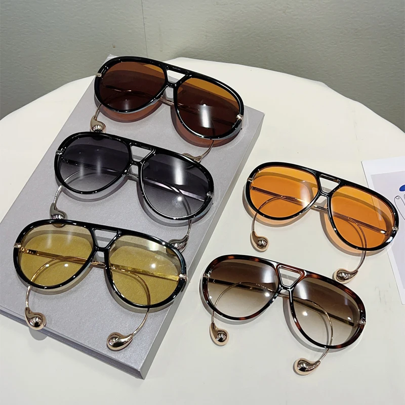 KAMMPT Oversized Pilot Sunglasses 2025 New in Fashion Double Bridge Gradient Shades Women Trendy Luxury Brand Design Sun Glasses - Image 5
