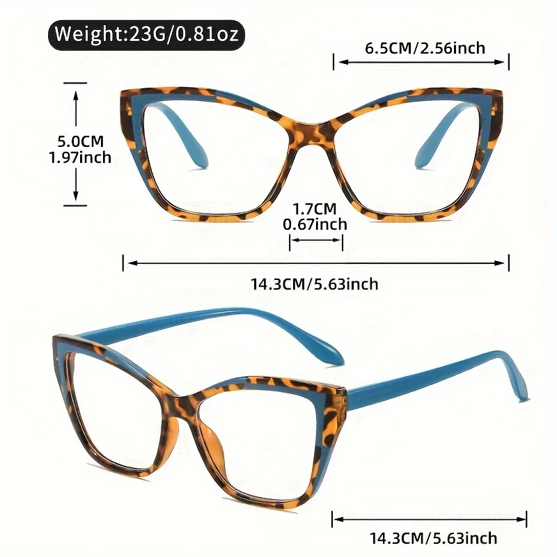 Elegant cat eye reading glasses for women-fashionable color block design, anti-blue light, 1.0 to 4.0 strength - Image 6