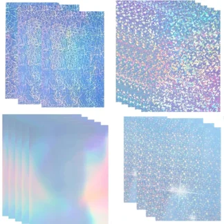 10 Sheets A4 Holographic Laser Print Paper Waterproof Vinyl Print Stickers DIY Self-adhesive Paper for Laser Inkjet Printing