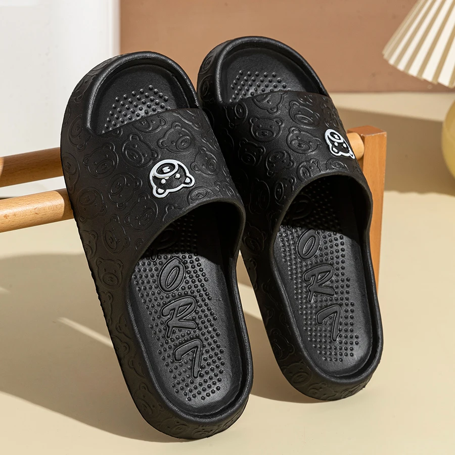 Summer Fashion Men's Slippers Printting Little Bear Sandals Indoor Bathroom Non-slip Soft Women Dormitory Casual Shoes Couple - Image 11