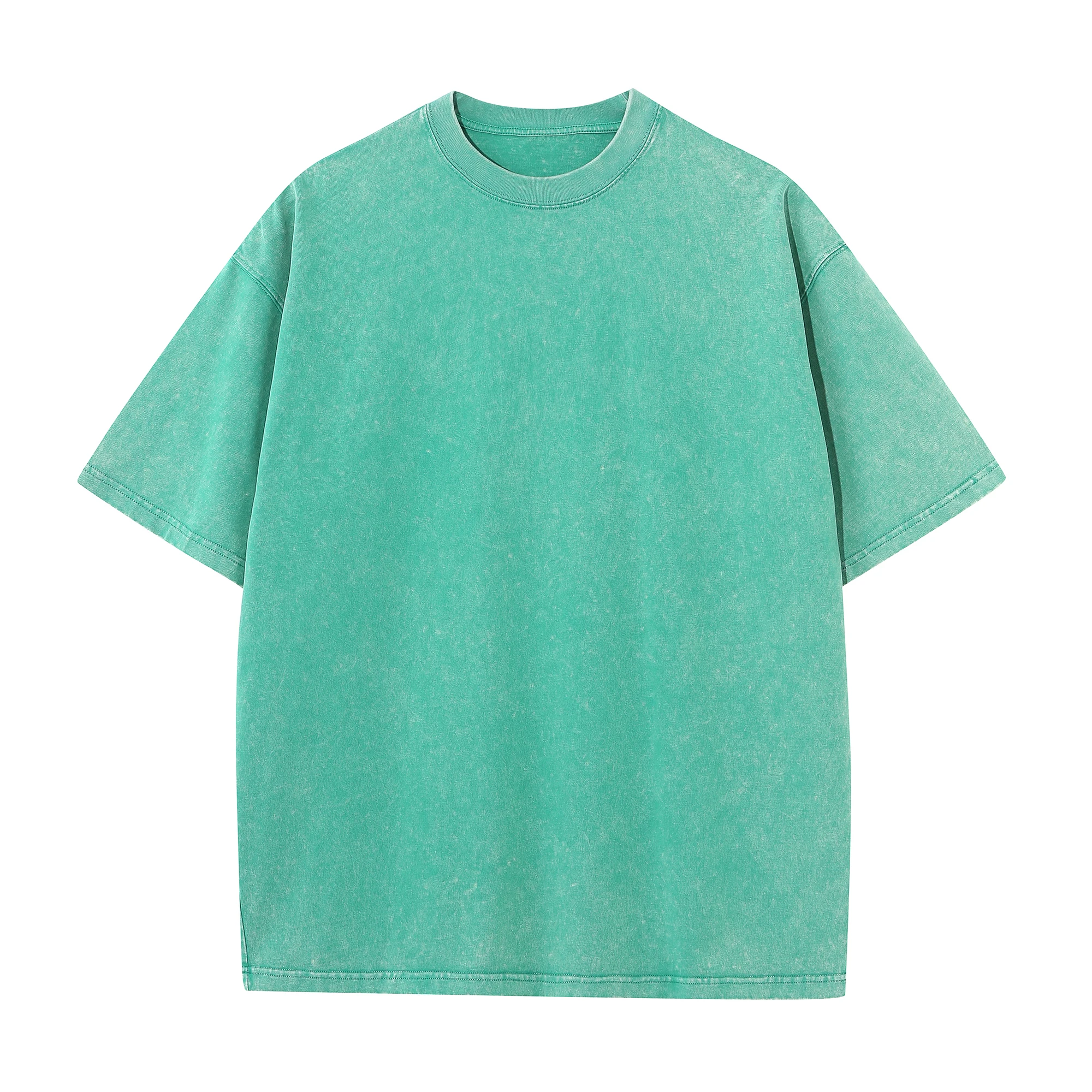 Men's summer pure cotton distressed retro drop shoulder T-shirt solid color loose casual breathable men's casual T-shirt tops - Image 5