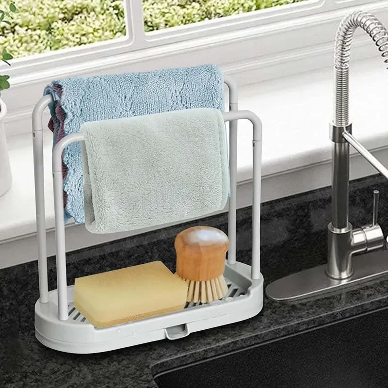 Kitchen Rag Drain Stand Kitchen Accessories Sink Drainage Shelf Sink Drain Storage Basket for Sponge Rag Wire Ball - Image 2