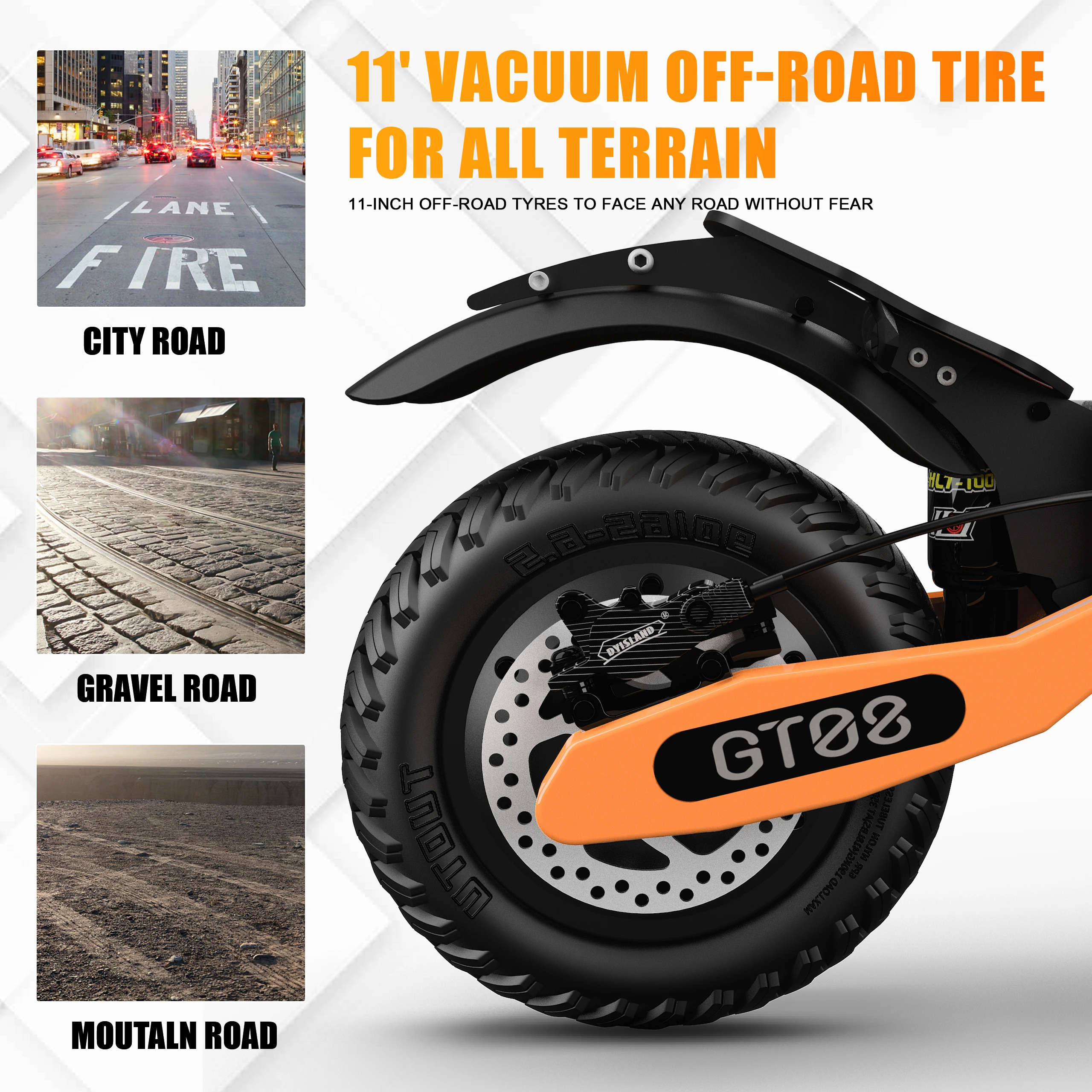 Arwibon 5600W Adult Electric Scooter Dual Motor Top Speed 46MPH,60V27AH, 11-inch Off-Road Tires Sport Folding eScooter with Seat - Image 4