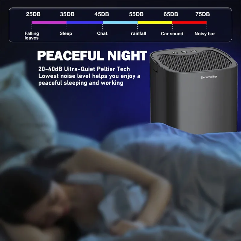 TINSOL Air Dehumidifier Portable Mute Dehumidifier Home Air Dryer Bedroom Office Dehumidifier Kitchen Deodorizer Dryer - Image 3